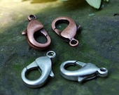 Qty 4 Large Lobster Clasp Antique Copper, Brass or Silver Plate 23mm - Free Shipping USA Qty 4 Large Lobster Clasp Antique Copper, Brass or Silver Plate 23mm - Free Shipping USA