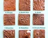 Qty 2 Solid Copper Blanks with Asst Texture Option - for Patina or enameling - Free Shipping USA Qty 2 Solid Copper Blanks with Asst Texture Option - for Patina or enameling - Free Shipping USA