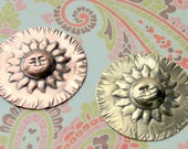 Qty 1 Comes the Sun 1.5" Sun Medallion in Copper or Brass Free US Shipping