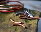 Qty 10 Tube Bead Antique Silver, Brass or Copper -  Free Shipping USA