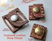 Textured Leather Snap Clasp ~ 27mm wide for Beaded Designs Qty 1