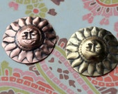 Qty 4 Comes the Sun 1" Sun Medallion in Copper or Brass Free US Shipping Qty 4 Comes the Sun 1" Sun Medallion in Copper or Brass Free US Shipping