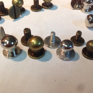 Qty 10 Button Stud and Post Silver or Antique Brass Finish 6mm or 8mm image 3