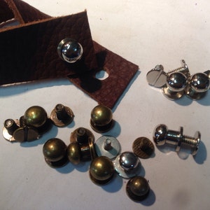 Qty 10 Button Stud and Post Silver or Antique Brass Finish 6mm or 8mm image 4