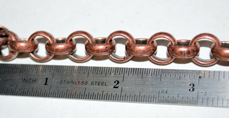 SALE 2 Feet Extra Large 11mm Rolo Chain Chunky Antique Silver, Copper or Brass or Shiny Silver 24 FREE Shipping USA image 2