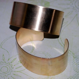 Brass Cuff 1&quot; Solid Bracelet 20g Blank Finished or Unfinished  - FREE SHIPPING USA