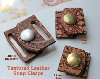 Vintage Leder Karabinerverschluss aus Leder ~40mm für Beaded Designs