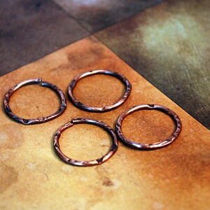 QTY 4 20mm Hand forged, Textured Jumprings Free Shipping US 画像 4