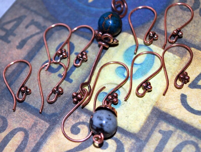 Pick Quantity Solid Copper Ear Wires with 3 Balls Free Etsy