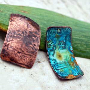 Athena Ancient Patina Copper Charms Rectangles 6 pieces Free Shipping USA image 5