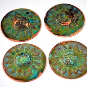 Patina-Rounds Comes the Sun 3cm Sun Medaillon in Kupfer Versandkostenfrei