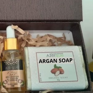 Luxury Moroccan Argan Oil & Organic Soap Gift Set: Natural Skincare Duo
