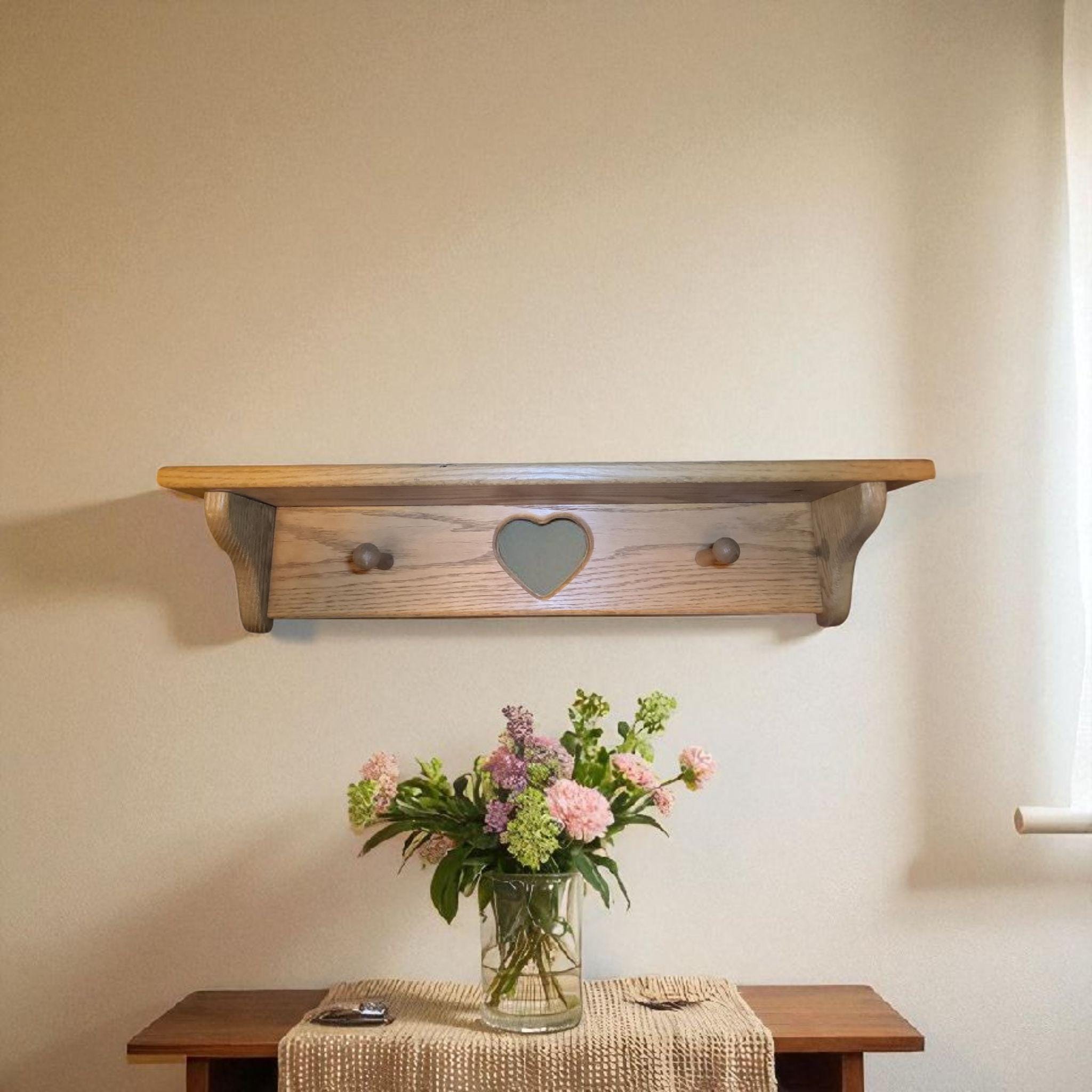 Vintage Handmade Heart Cutout Wall Shelf With 2 Pegs - Etsy