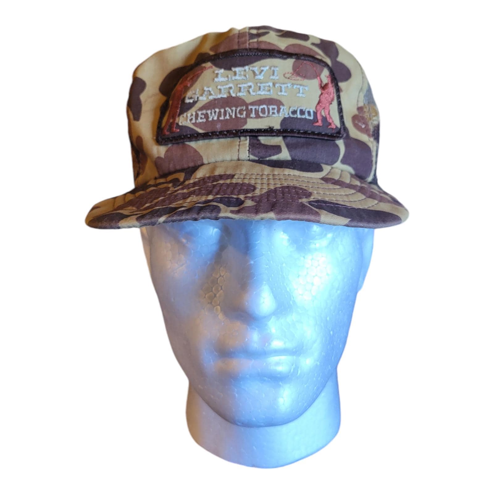 levi garrett chewing tobacco hat Vintage LEVI GARRETT Camo Chewing Tobacco Patch-on Snapback Hat Cap 90s