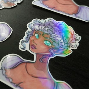 Pretty Elf Girl - Rainbow Holo Vinyl Sticker