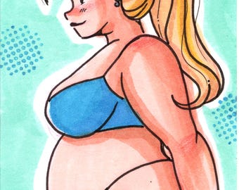 Elf Pinup | Fantasy Anime Art | ACEO Art Drawing Card