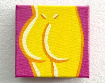 2024 Pop Art Butt 01 - 4x4 Acrylic Painting