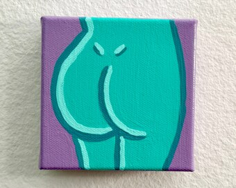 2024 Pop Art Butt 03 - 4x4 Acrylic Painting