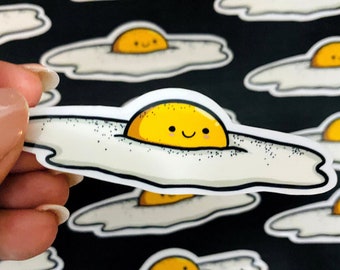 Peppered Fried Egg - Cute Kawaii Breakfast Vinyl Sticker