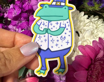 Frog Wizard Hubert - Vinyl Sticker
