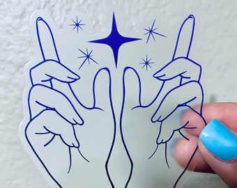 Starry Hands - Transparent Cute Vinyl Sticker