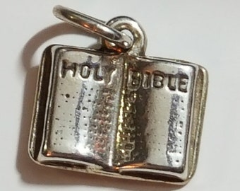 Sterling Silver Holy Bible Charm 10 x 14mm
