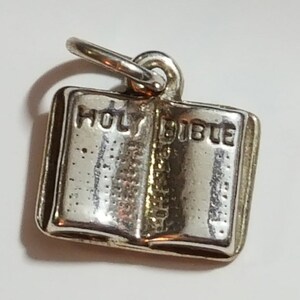 Sterling Silver Holy Bible Charm 10 x 14mm