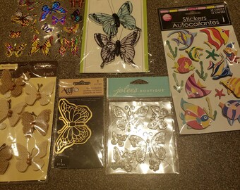 Lot of 3d butterfly and fish stickers  CD12