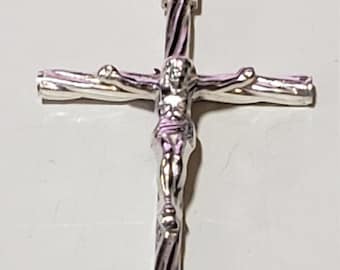 Sterling Silver Crucifix 53mm x 34mm, use for rosary or as necklace