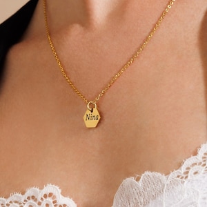 Personalisierte Halskette Für Frauen, Hochwertige Gravierte Halskette, Unisex Geschenk, Edelstahl, Vergoldet, Rose Gold überzogen, Geburtstagsgeschenk