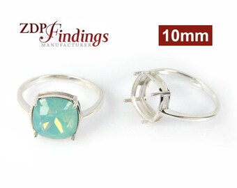 Solid .925 Sterling Silver Aquamarine March Birthstone Earring Jacket 15x15mm