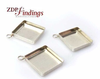 Sterling plata blanco conectores para pegar 1122 6mm 8mm cristales Rivoli