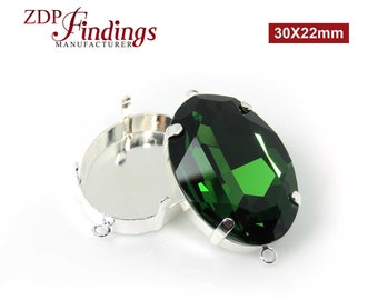 ZDP Findings社製、2個入り、30 x 22 mm オーバルペンダントベゼル