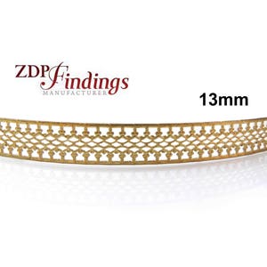 61 cm (61 cm) x 13 mm de largeur Galerie de bijoux en fil de laiton à motif filigrane décoratif (C4100095BR)