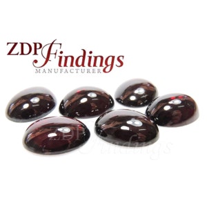 6pcs x Oval 8x6mm Natural Red Garnet Cabochon Gemstones GAROVCB86 image 1