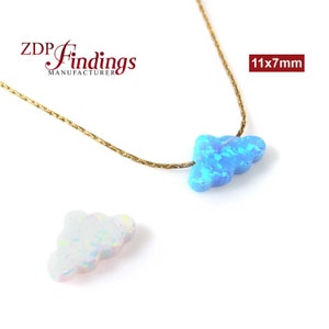 2pcs x 11x7mm Cloud Opal Bead Charm Pendant Bracelet Making Lab Created, Choose Your Color (CLD001VAR)