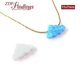 2pcs x 11x7mm Cloud Opal Bead Charm Pendant Bracelet Making Lab Created, Choose Your Color (CLD001VAR)