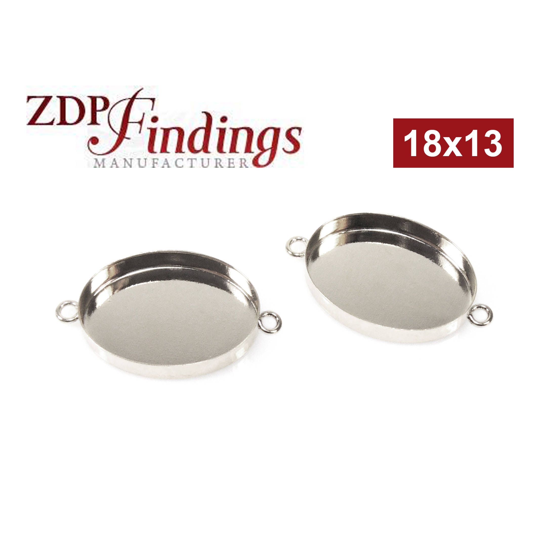 6pcs X Oval 18x13mm Bezel Cups Setting Sterling Silver 925