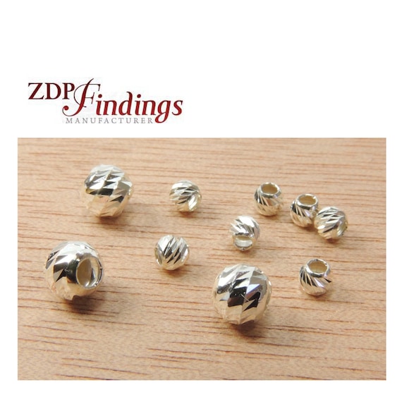 30pcs X Sterling Silver 925 Delicate Round 3mm or 5mm Laser