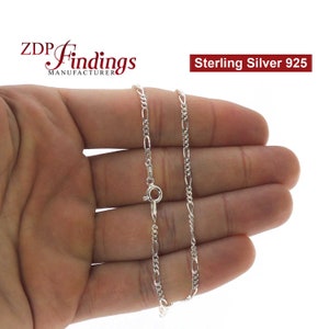 20 inch Finished Sterling Silver 925 Figaro Chain Necklace with a clasp (538264)