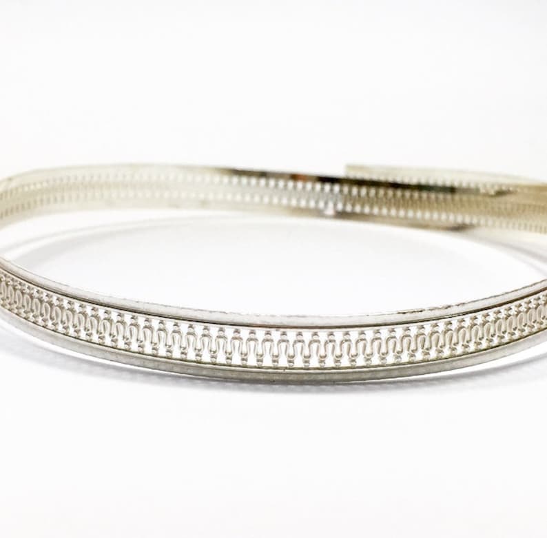 x 7mm Width Sterling Silver 935 Round Strip Gallery Decorative Ribbon 30.5cm Pattern wire C000788 12 Inch