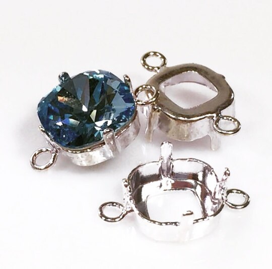 【税込?送料無料】 Square X 10pcs 12mm Setting Cup Bezel Connector Back Open アクセサリー