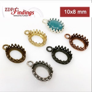 10pcs x Oval 10x8mm Quality Cast Gallery Tray Bezel Setting,Choose Your Finish (8166V) by ZDP Findings MANUFACTURER