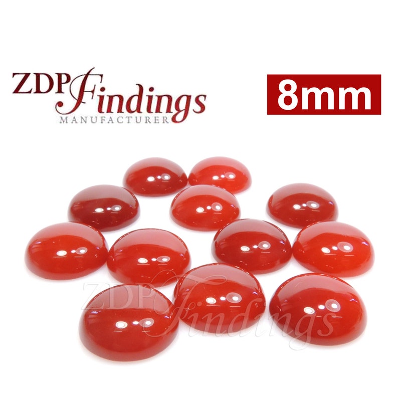 12pcs x Round 8mm Natural Carnelian Cabochon (CARRDCB8)