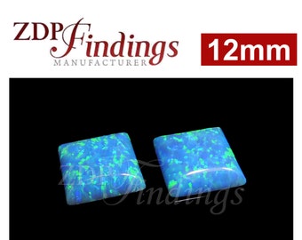 1pc x Square 12x12mm Opal Lab Created Cabochon (OPBSQCB12)