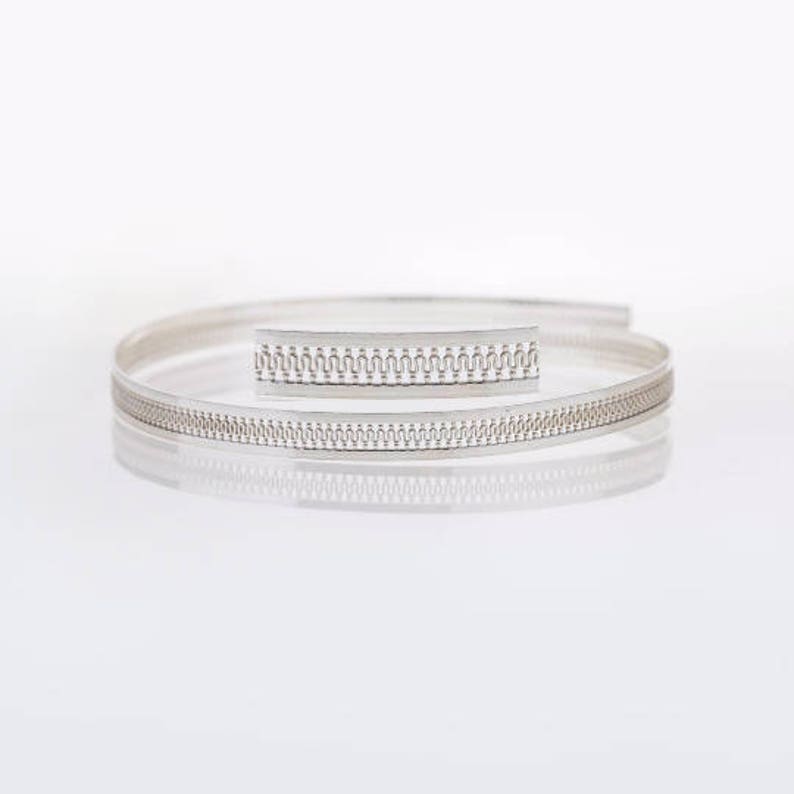 x 7mm Width Sterling Silver 935 Round Strip Gallery Decorative Ribbon 30.5cm Pattern wire C000788 12 Inch