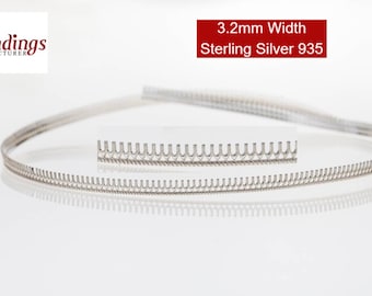 12 Inch (30.5cm) x 3.2mm Width Sterling Silver 935 Strip Gallery Decorative  Pattern wire Sterling Silver Wire (C000105)