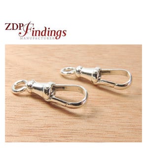 15mm Sterling Silver 925 Carabiner Lobster Albert Swivel Clasp With Open Ring for Watch Fob or Chain (E520016)