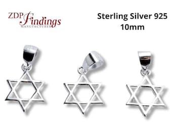 Pendentif étoile De David (Magen David) En Argent 925 - Avec 13 Petites étoiles