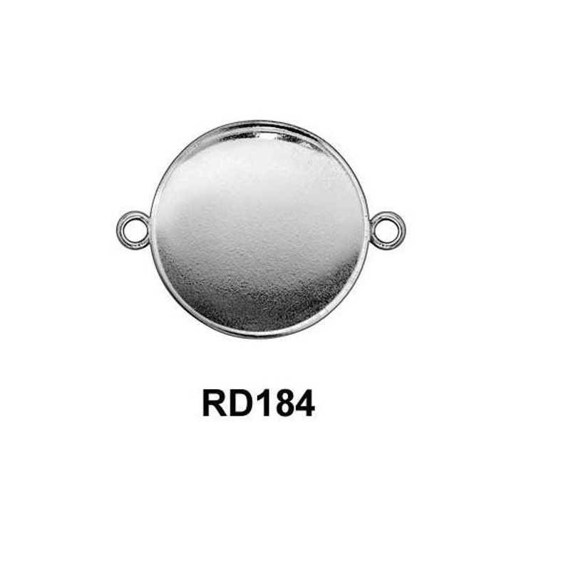 4pcs x Round 18mm Bezel Cups . With 2 Loops. Sterling Silver 925 RD184 ZDP Findings MANUFACTURER image 2